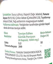 Çinko ve Yumurta Beyazı İçeren Kapsül Takviye Edici Gıda - Thumbnail