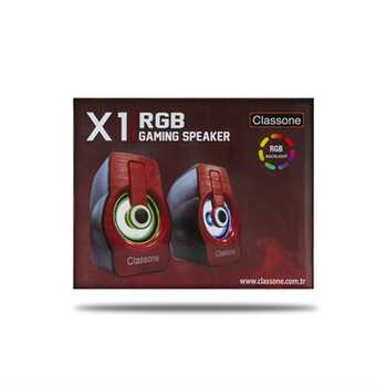 Classone X1 Red RGB Gaming Hoparlör - Kırmızı (X1-RED)
