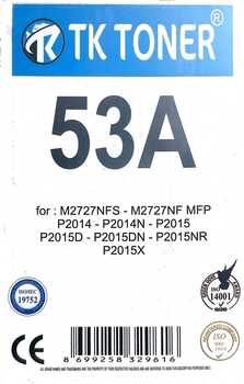 HP M2727NFS -MFP P2014/N ,P 2015X UYUMLU-53A MUADİL Toner