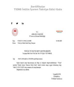 İnülin İçeren Takviye Edici Gıda
