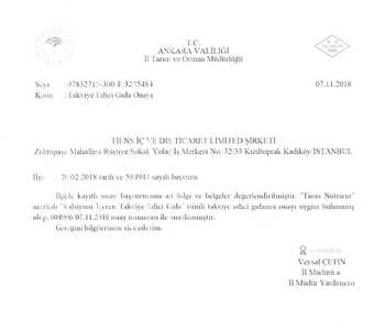 Nutrient Kalsiyum İçeren Takviye Edici Gıda